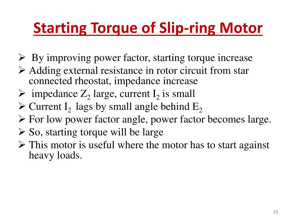 starting torque of slip ring motor