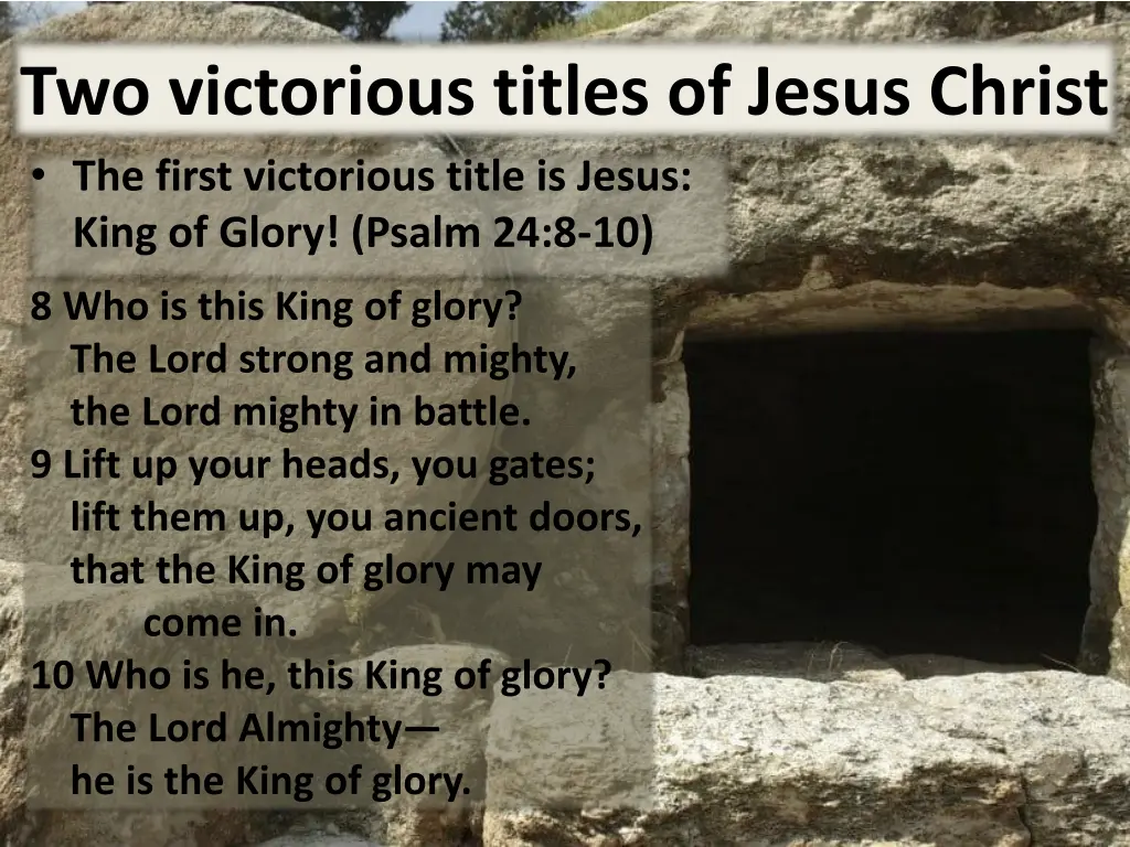 two victorious titles of jesus christ