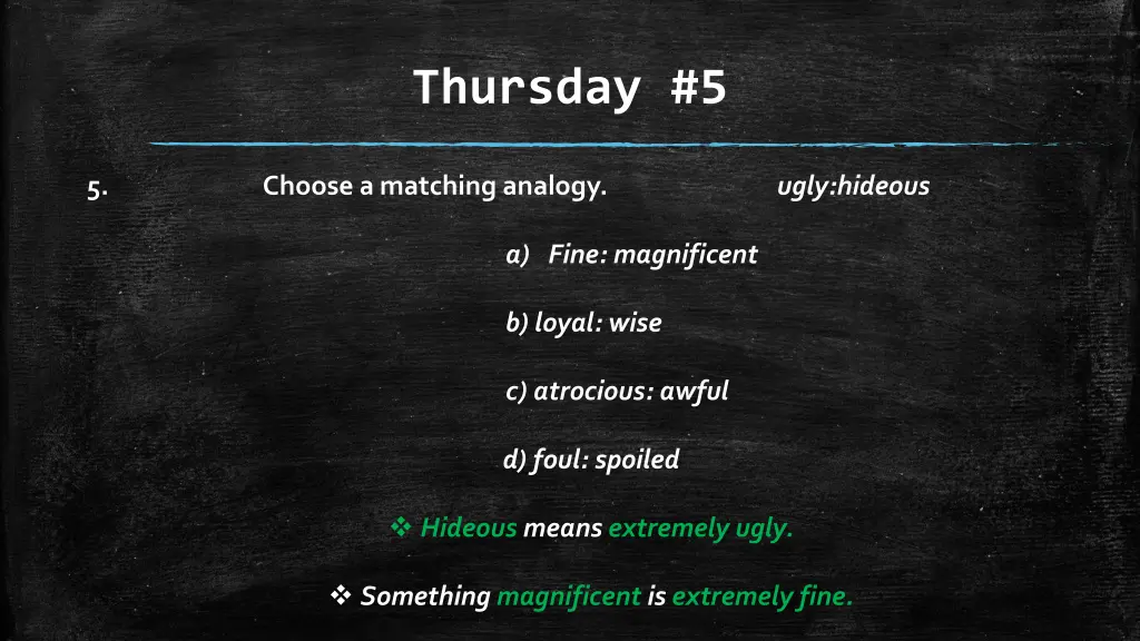 thursday 5