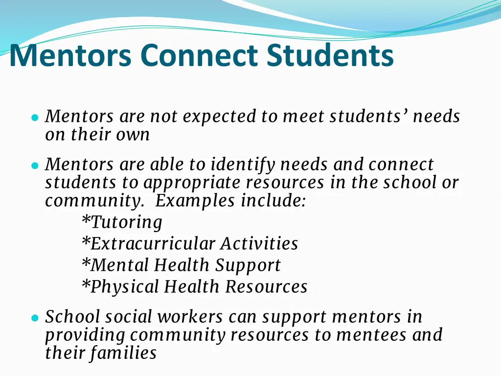 mentors connect students