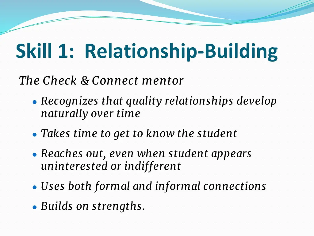 skill 1 relationship building