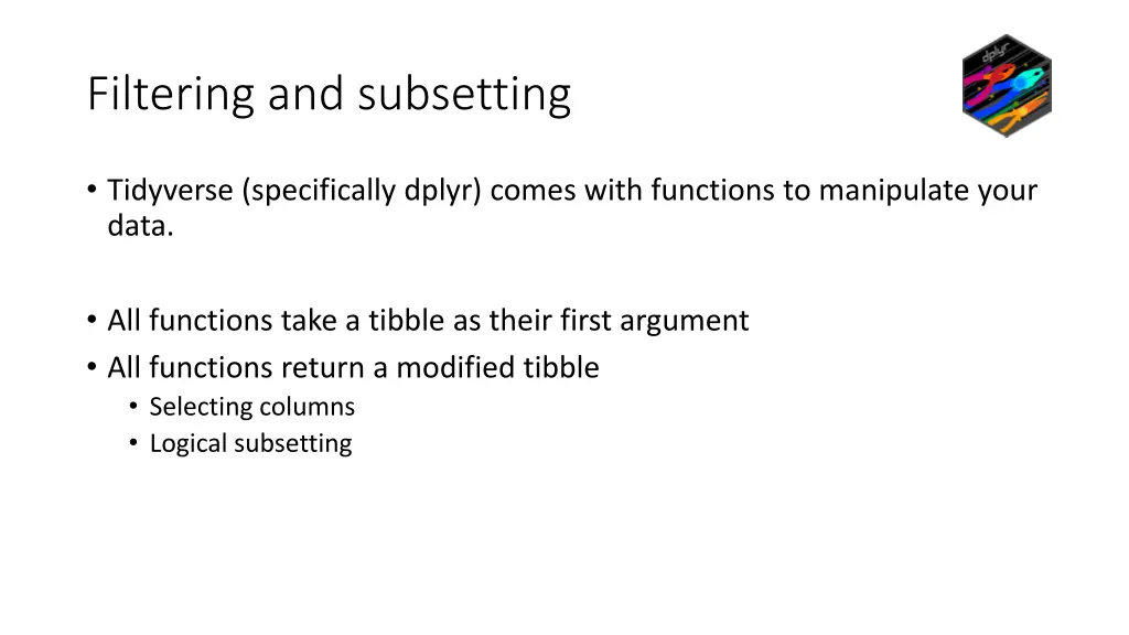 filtering and subsetting