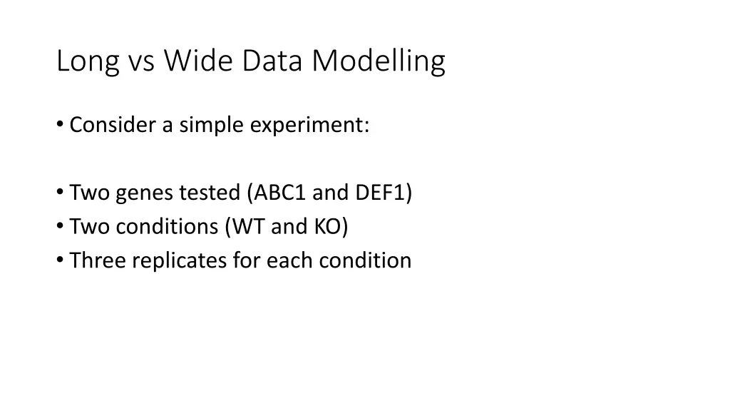 long vs wide data modelling