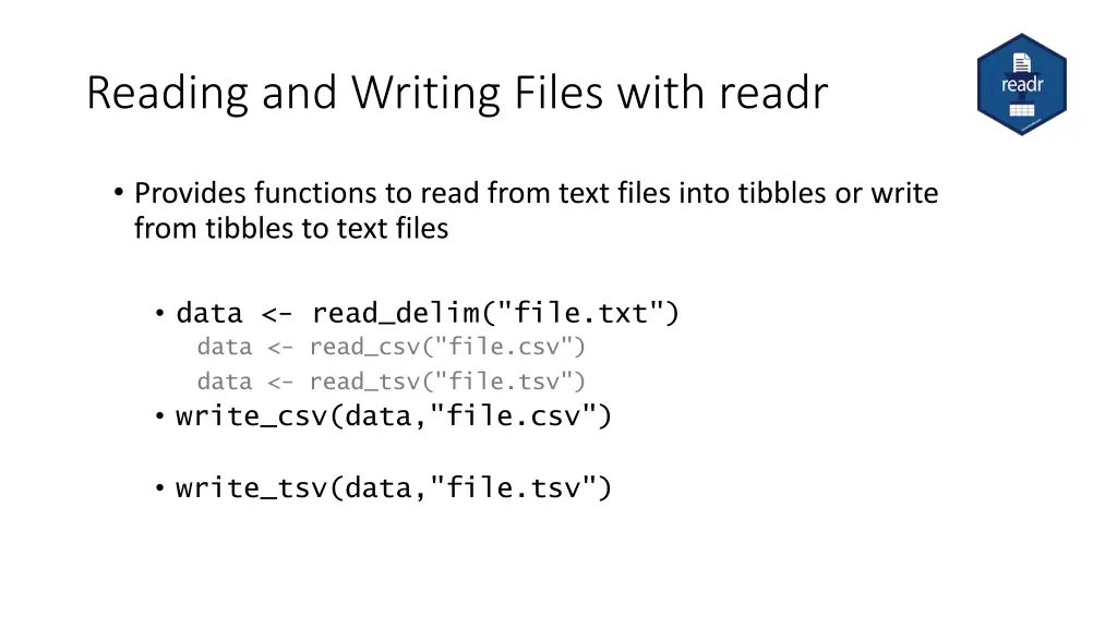 reading and writing files with readr