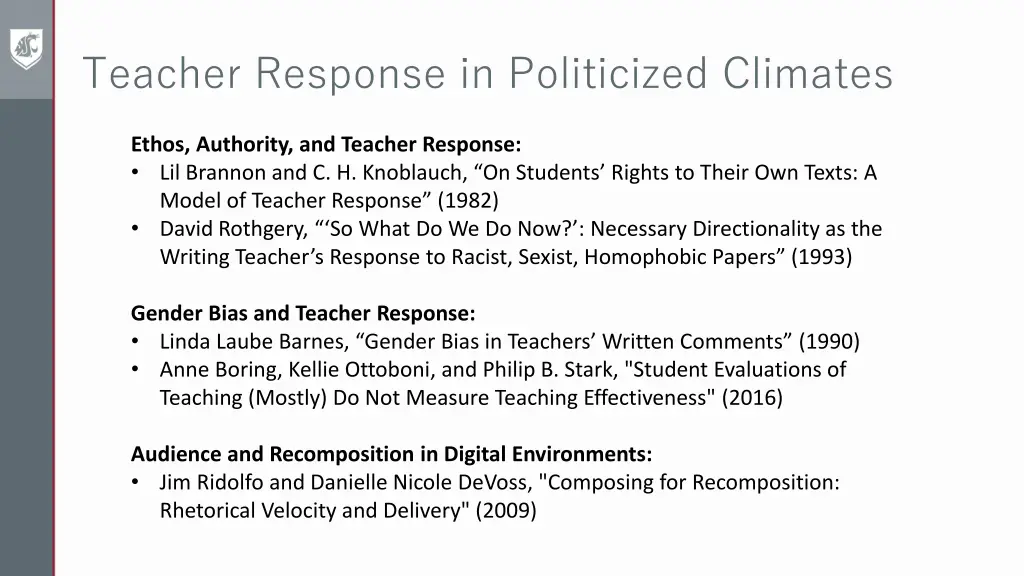 teacher response in politicized climates