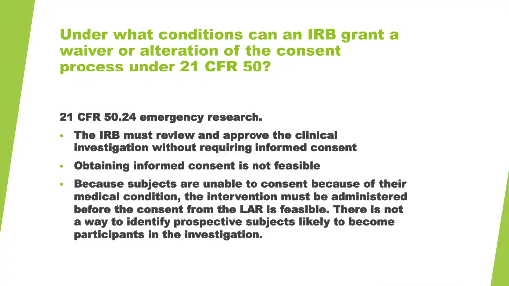 under what conditions can an irb grant a waiver