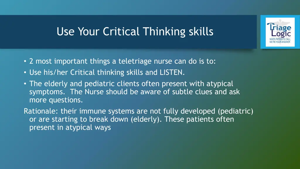 use your critical thinking skills