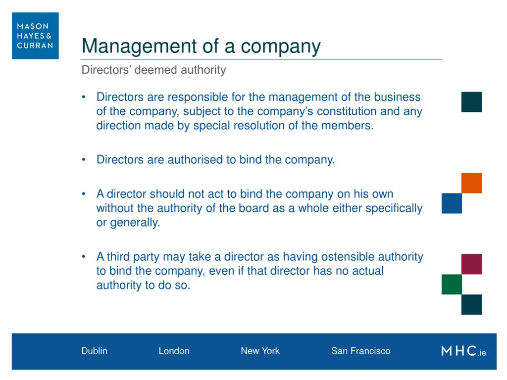 management of a company