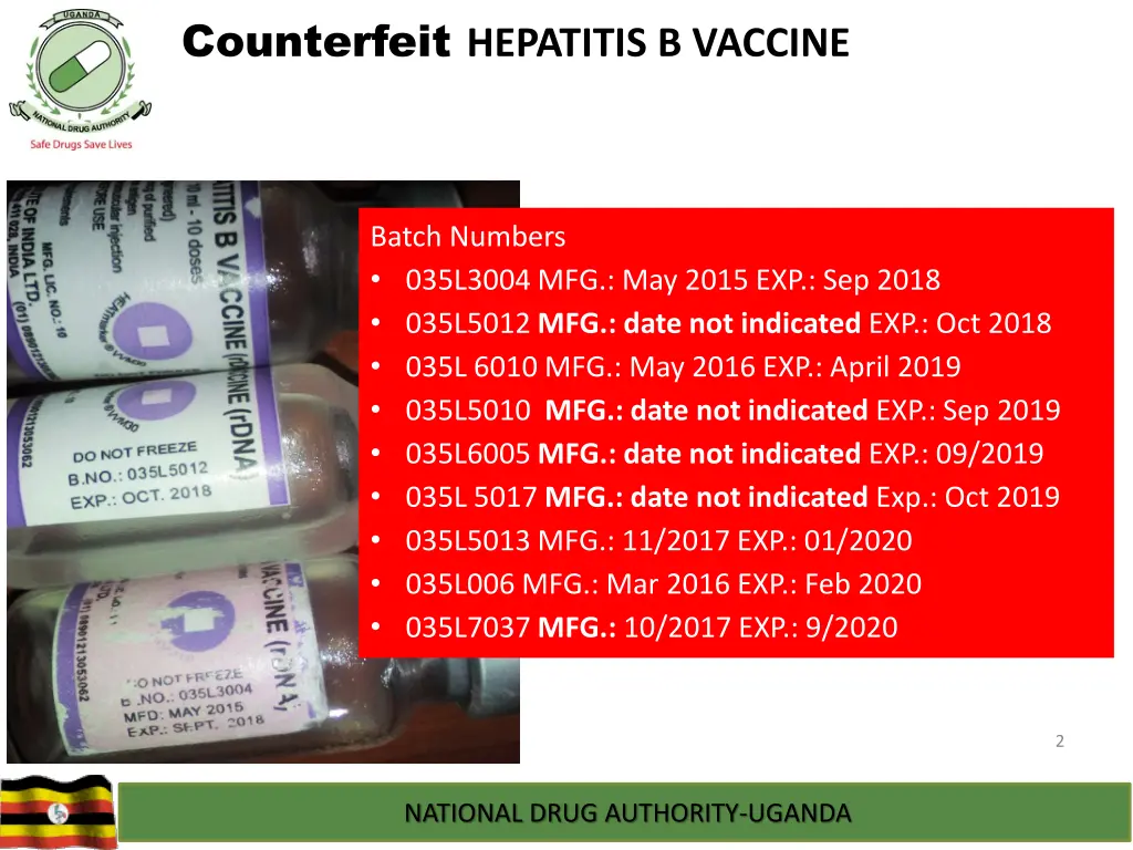 counterfeit hepatitis b vaccine