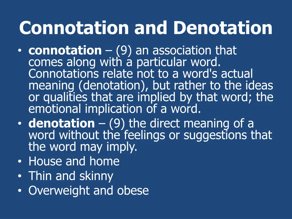 connotation and denotation connotation