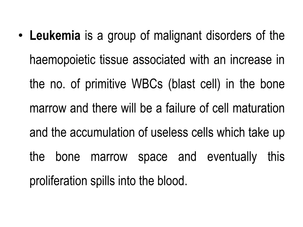 leukemia is a group of malignant disorders of the