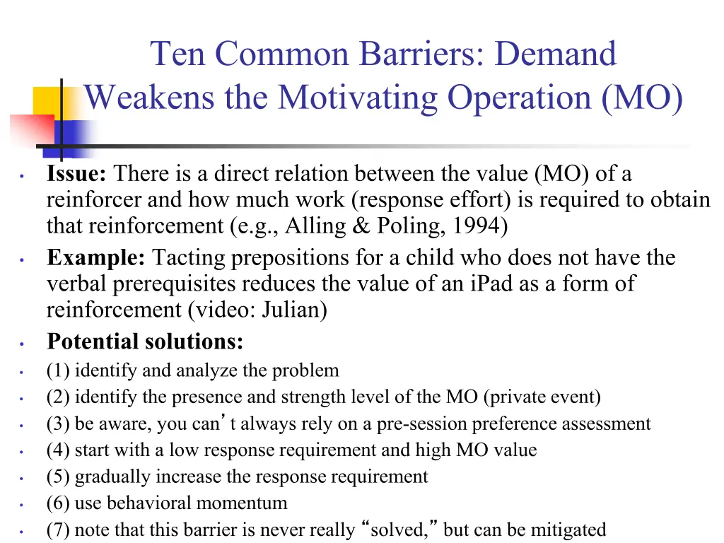 ten common barriers demand weakens the motivating