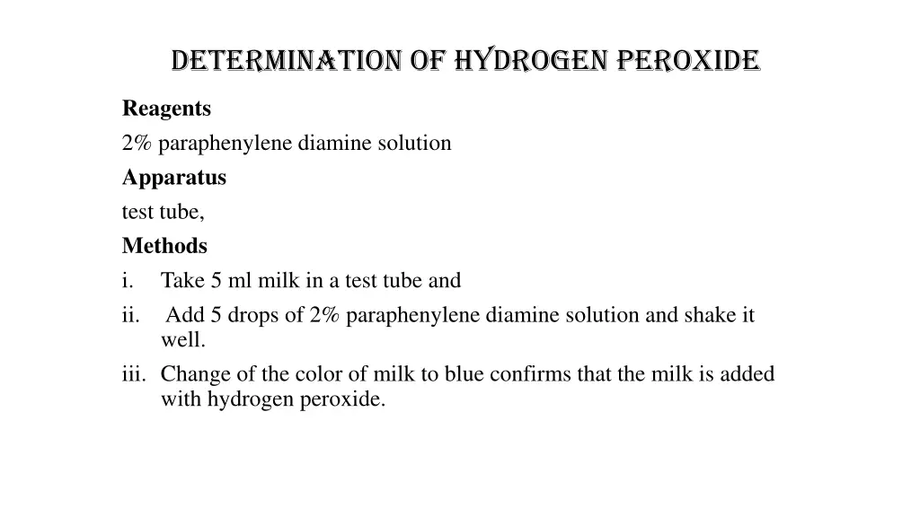 determination of hydrogen peroxide