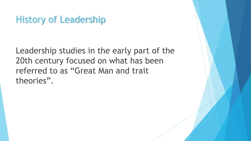 history of leadership