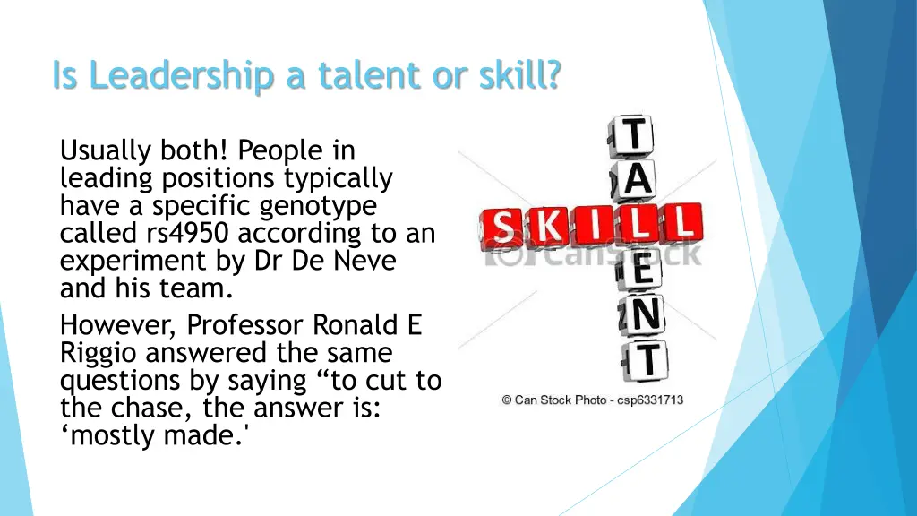 is leadership a talent or skill