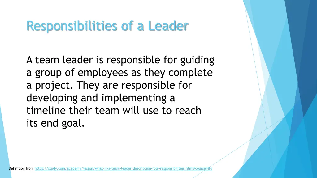 responsibilities of a leader