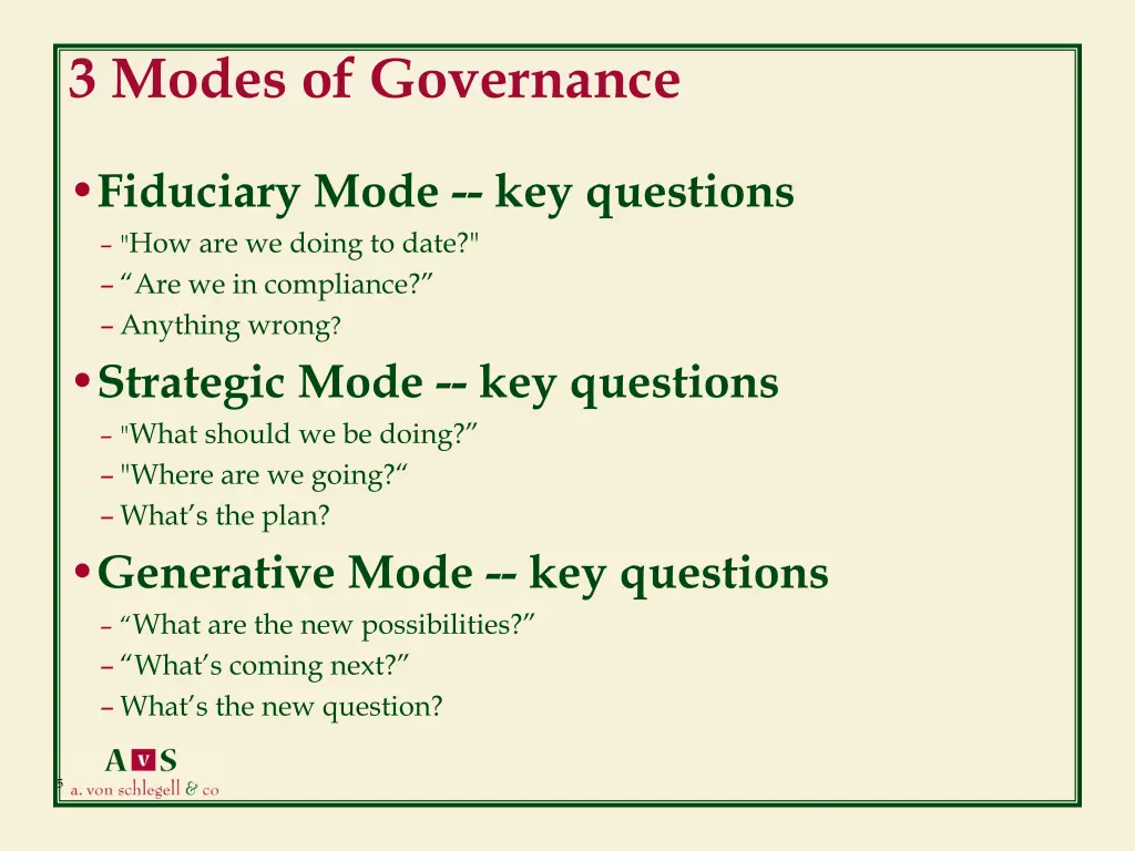 3 modes of governance