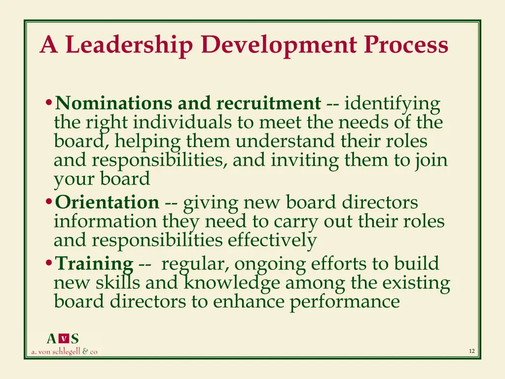 a leadership development process