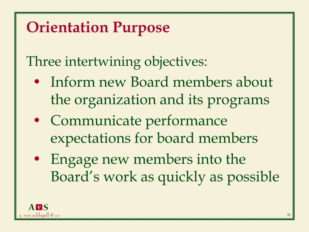 orientation purpose