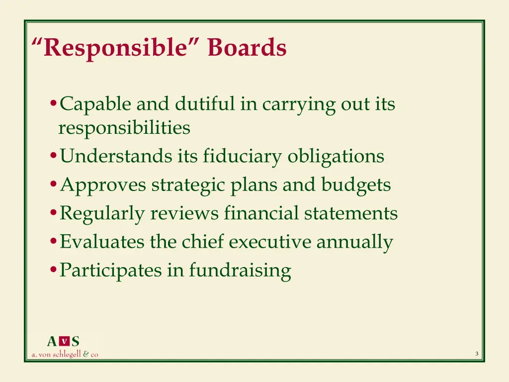 responsible boards