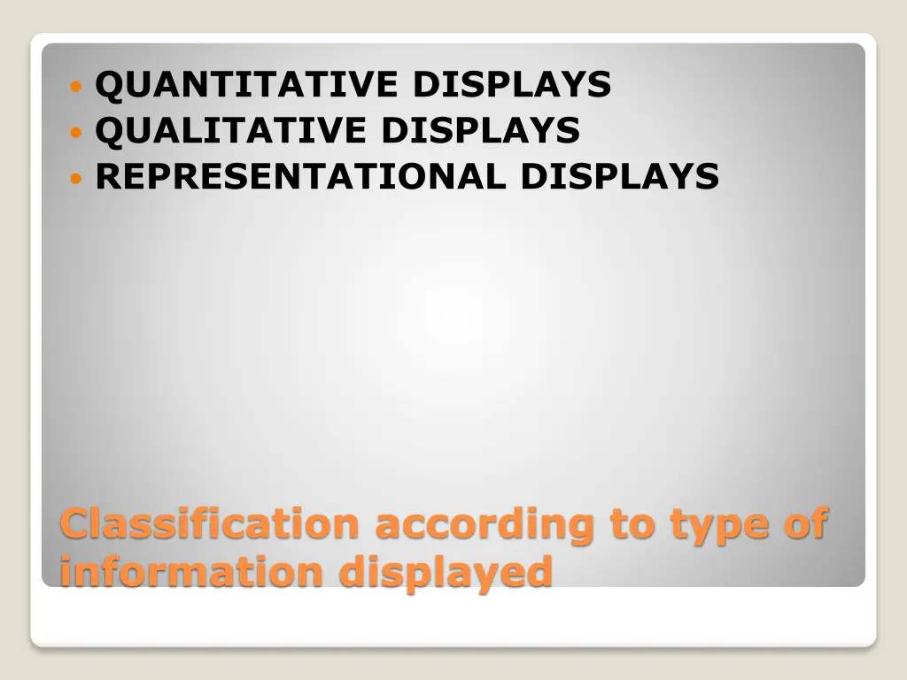 quantitative displays qualitative displays