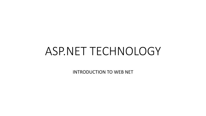 asp net technology