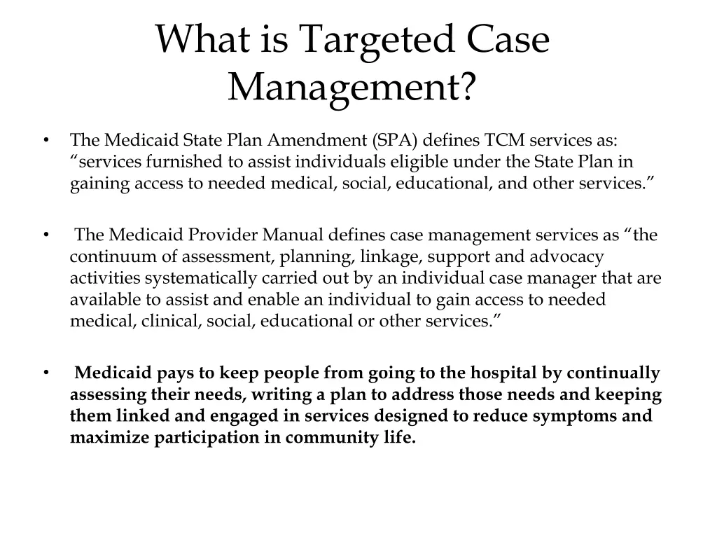 what is targeted case management 1