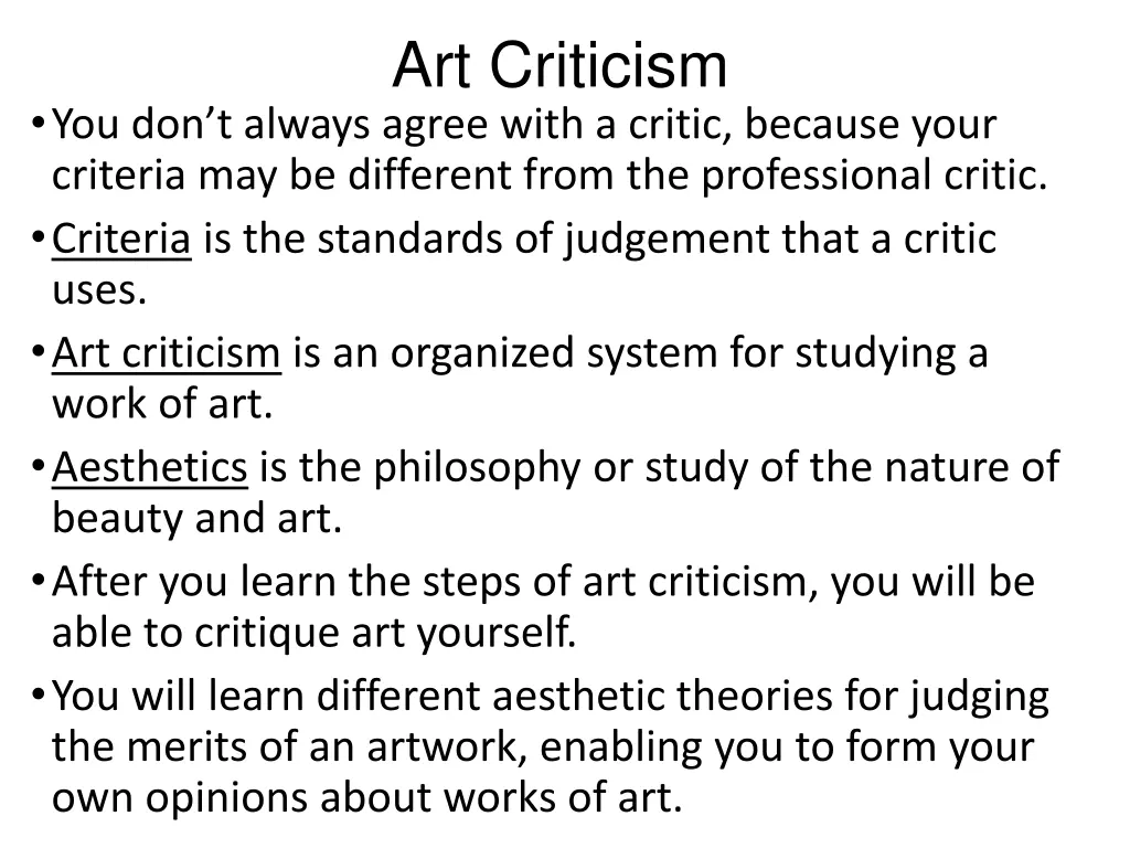 art criticism 1