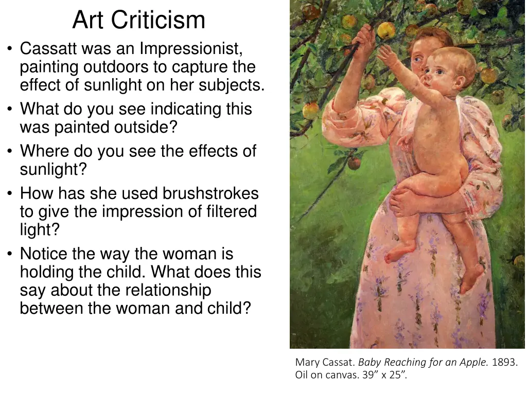 art criticism cassatt was an impressionist