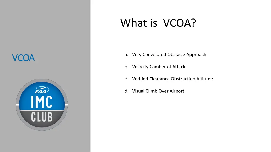 what is vcoa 1