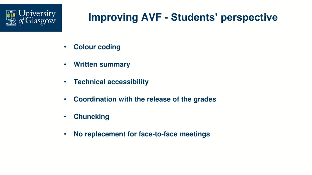 improving avf students perspective