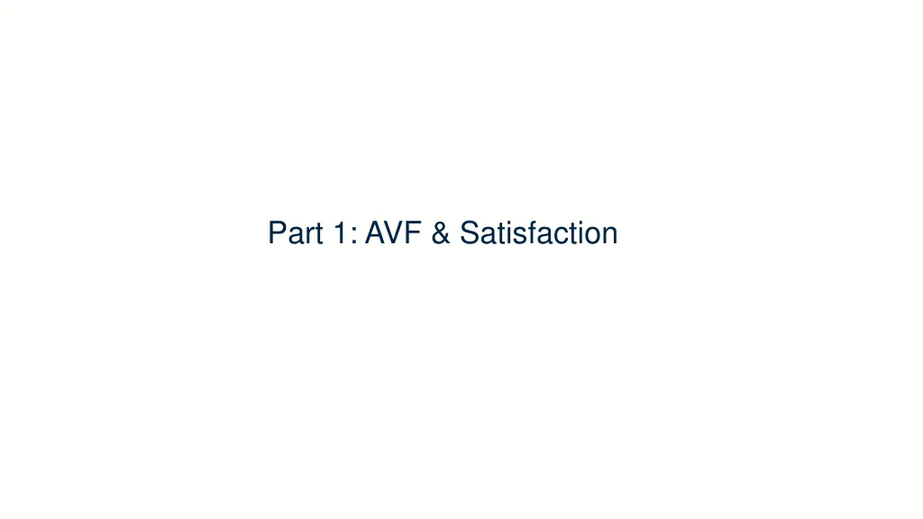 part 1 avf satisfaction