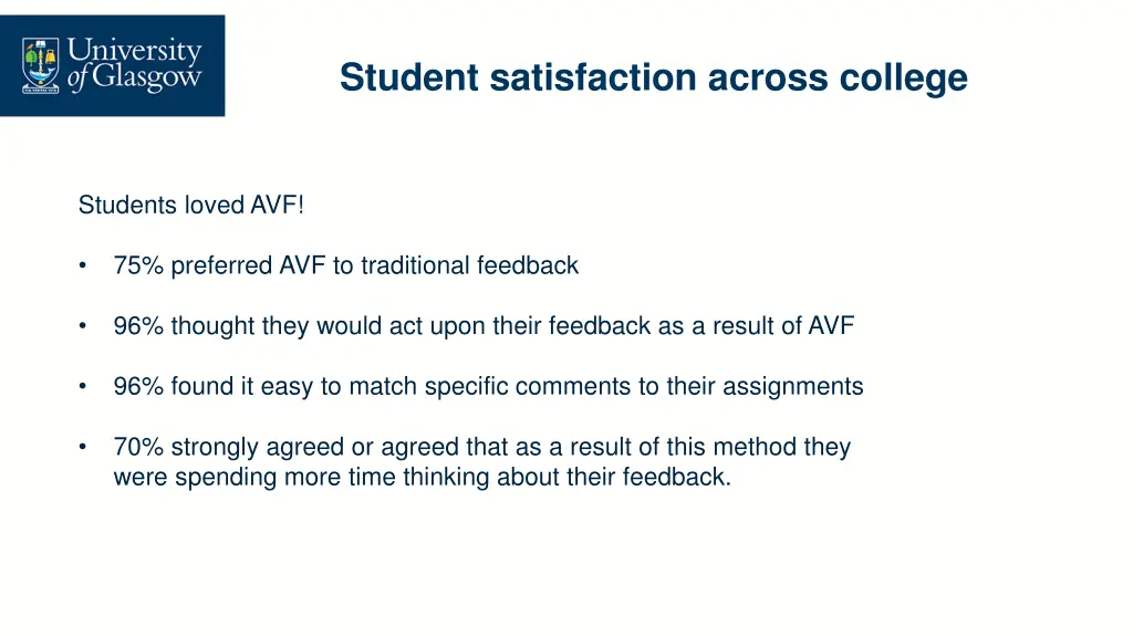 student satisfaction across college