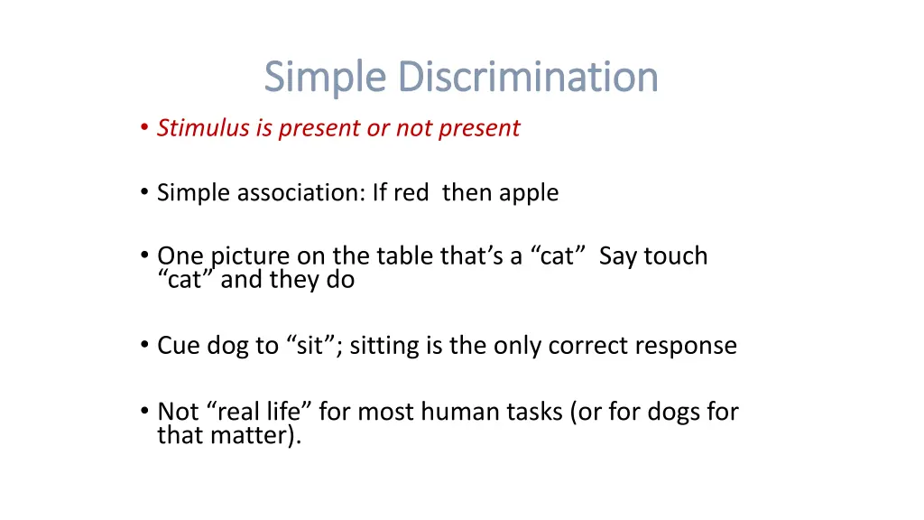 simple discrimination simple discrimination