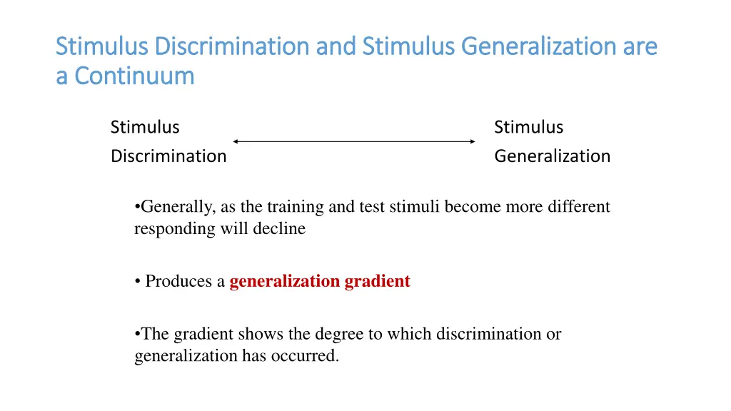 stimulus discrimination and stimulus