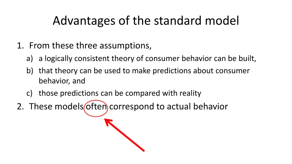 advantages of the standard model 1