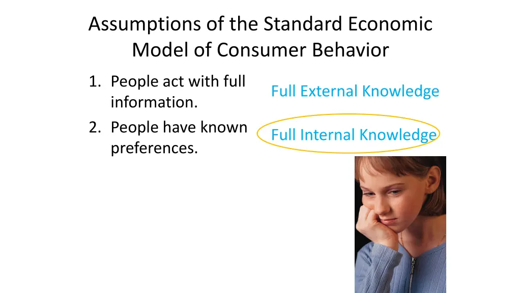 assumptions of the standard economic model 1