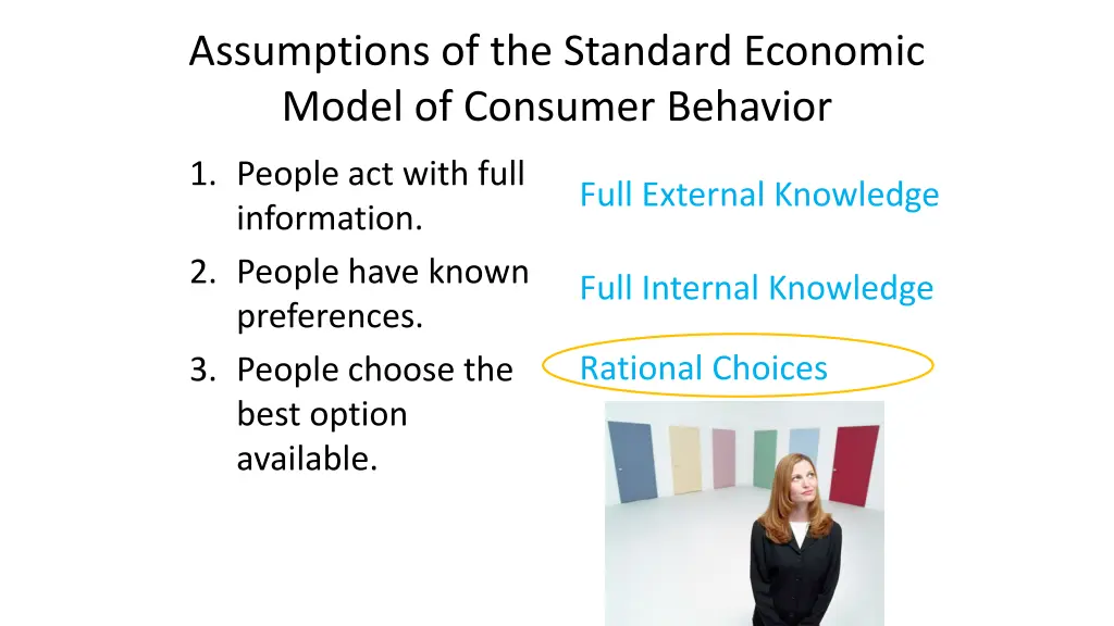 assumptions of the standard economic model 2