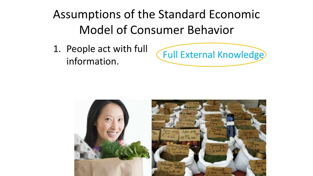 assumptions of the standard economic model