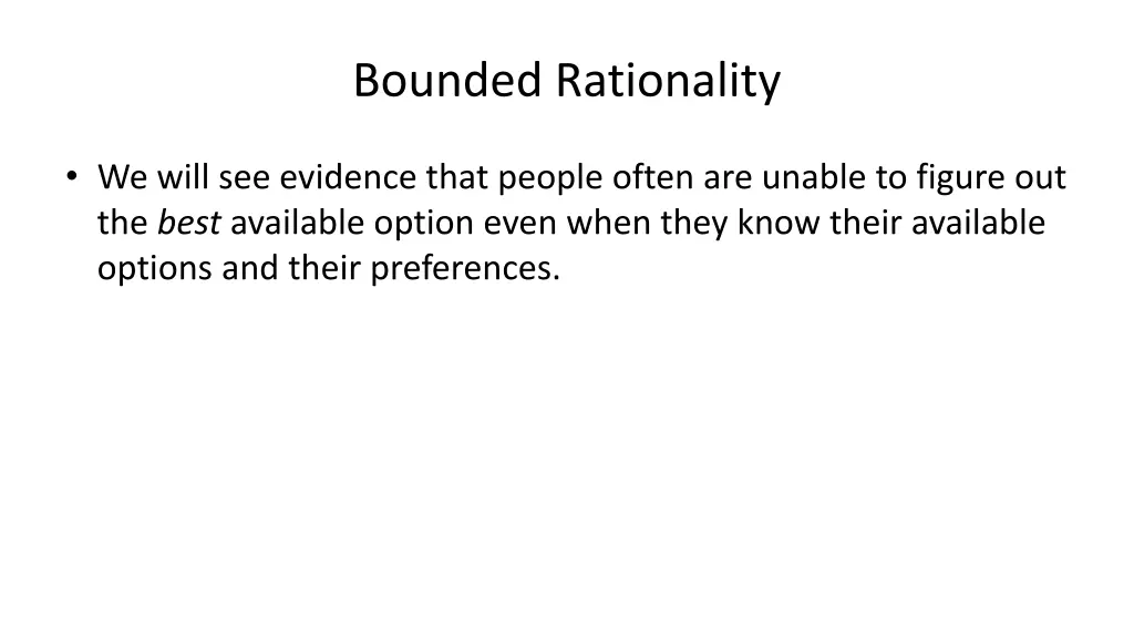 bounded rationality