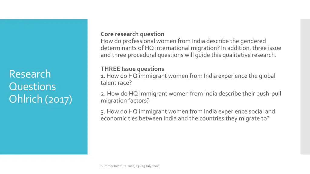 core research question how do professional women