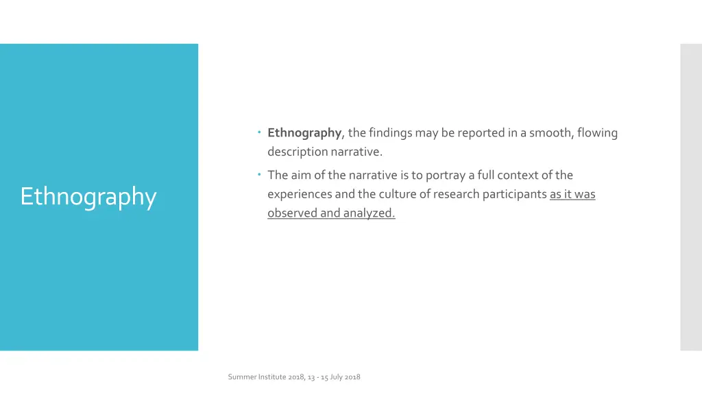 ethnography the findings may be reported