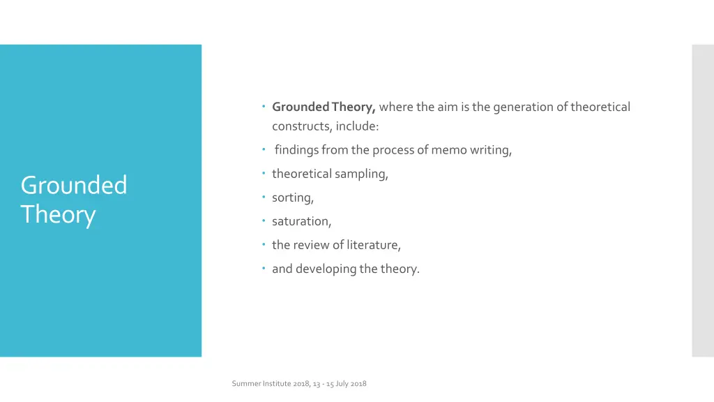 grounded theory where the aim is the generation