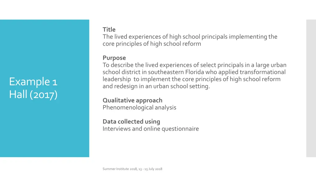 title the lived experiences of high school