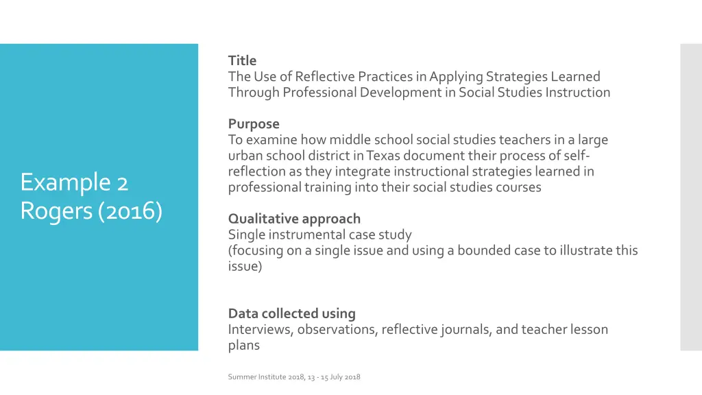 title the use of reflective practices in applying