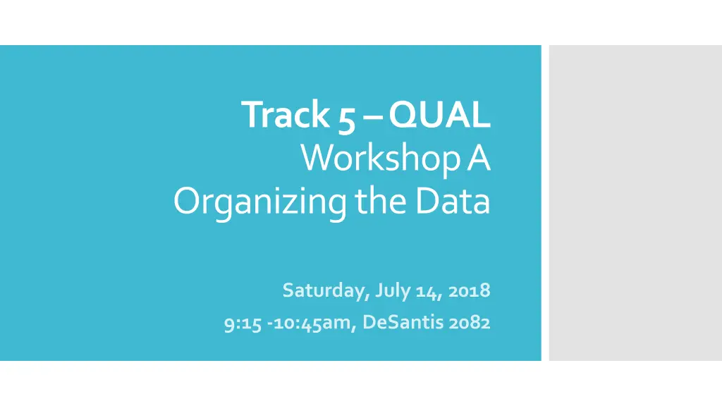 track 5 qual workshop a organizing the data