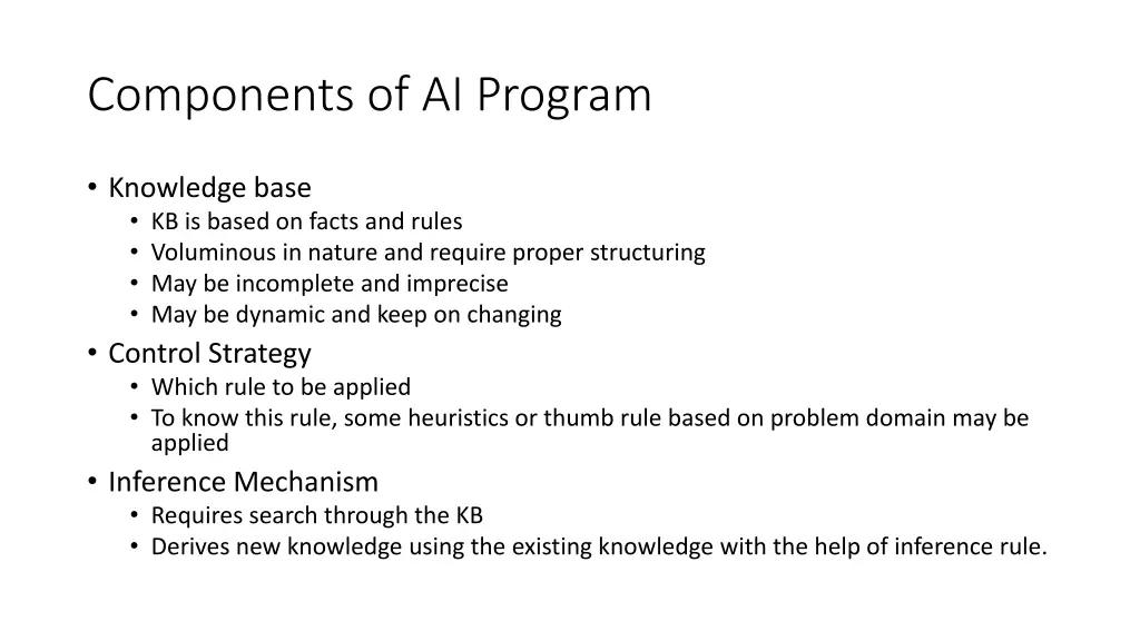 components of ai program