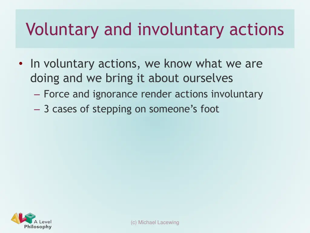 voluntary and involuntary actions