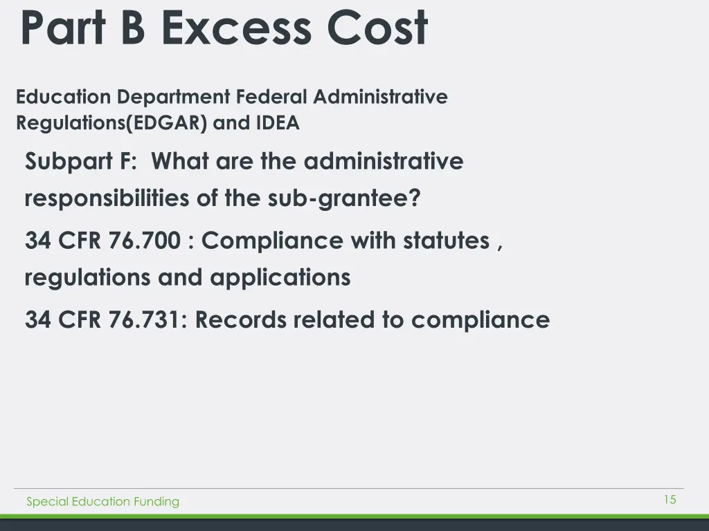 part b excess cost