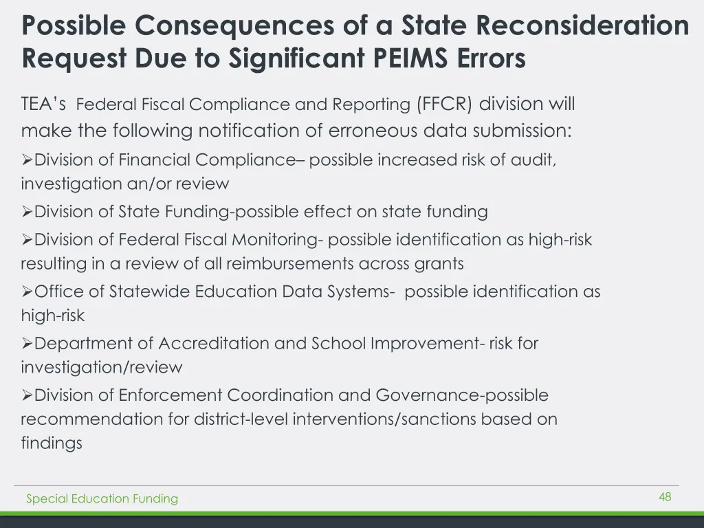 possible consequences of a state reconsideration